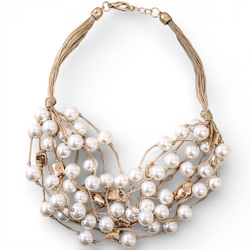 Coastal Knotted Pearl Necklace