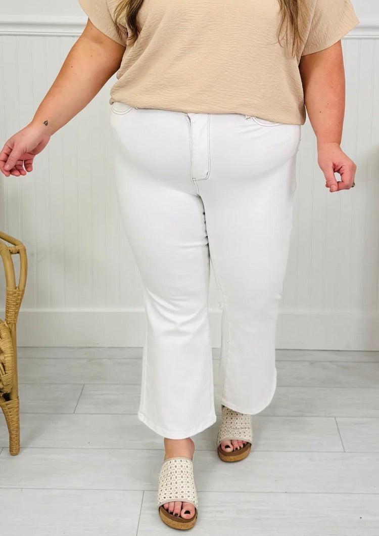 Judy Blue White Wash Kick Flare Jeans