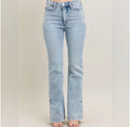 High Waisted Tummy Control Vintage
Wash Side Slit Slim Boot