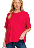 Oversized Ribbed Round NeckShort Sleeve Tee