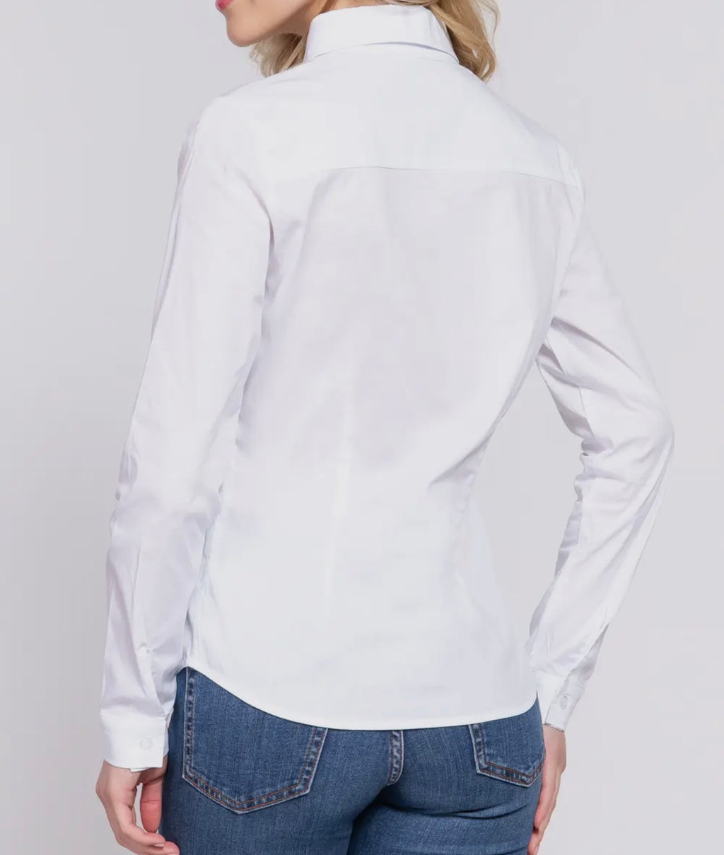 Long Sleeve Button Down Stretch Poplin Shirt